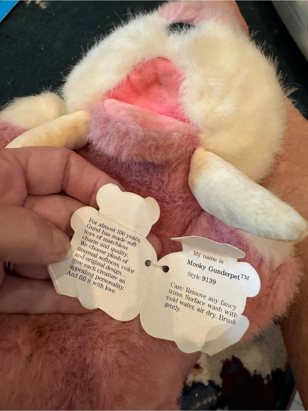 Gund Pink and White Plush Walrus Hand Puppet